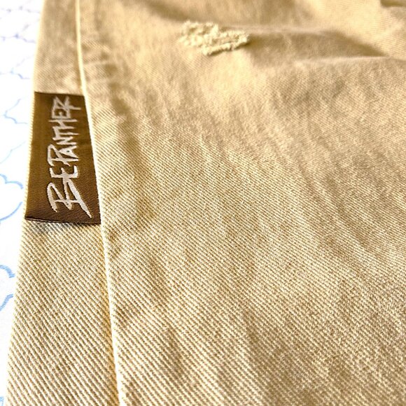 Men's Designer BeAPanther "Red Eye" Jeans 31x32 Beige Colorway NEW - Picture 6 of 11